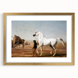 The Wellesley Grey Arabian Realism Art Print - Elegant Desert Canvas
