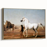 The Wellesley Grey Arabian Realism Art Print - Elegant Desert Canvas