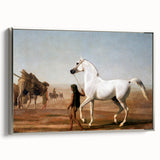 The Wellesley Grey Arabian Realism Art Print - Elegant Desert Canvas