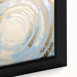 Modern Circular Abstract Wall Art – Gold & Blue Canvas Print