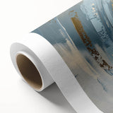 Modern Circular Abstract Wall Art – Gold & Blue Canvas Print