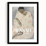 Abstract figurative art frame in matte black, showcasing a modern design with a deep-set mat, perfect for enhancing contemporary decor in living spaces or galleries.