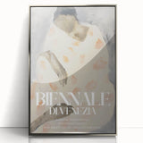 Abstract figurative framed acrylic artwork in silver, showcasing dynamic shapes and colors, ideal for modern home decor and art enthusiasts.