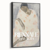 Framed abstract figurative canvas art showcasing dynamic shapes and dark hues, presented in a sleek black frame, ideal for modern home decor accents.