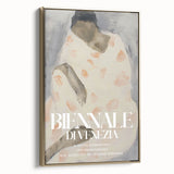 Framed abstract figurative wall art featuring gold accents, displayed in a modern setting, adding elegance and sophistication to home decor. Ideal for art lovers seeking a contemporary touch.