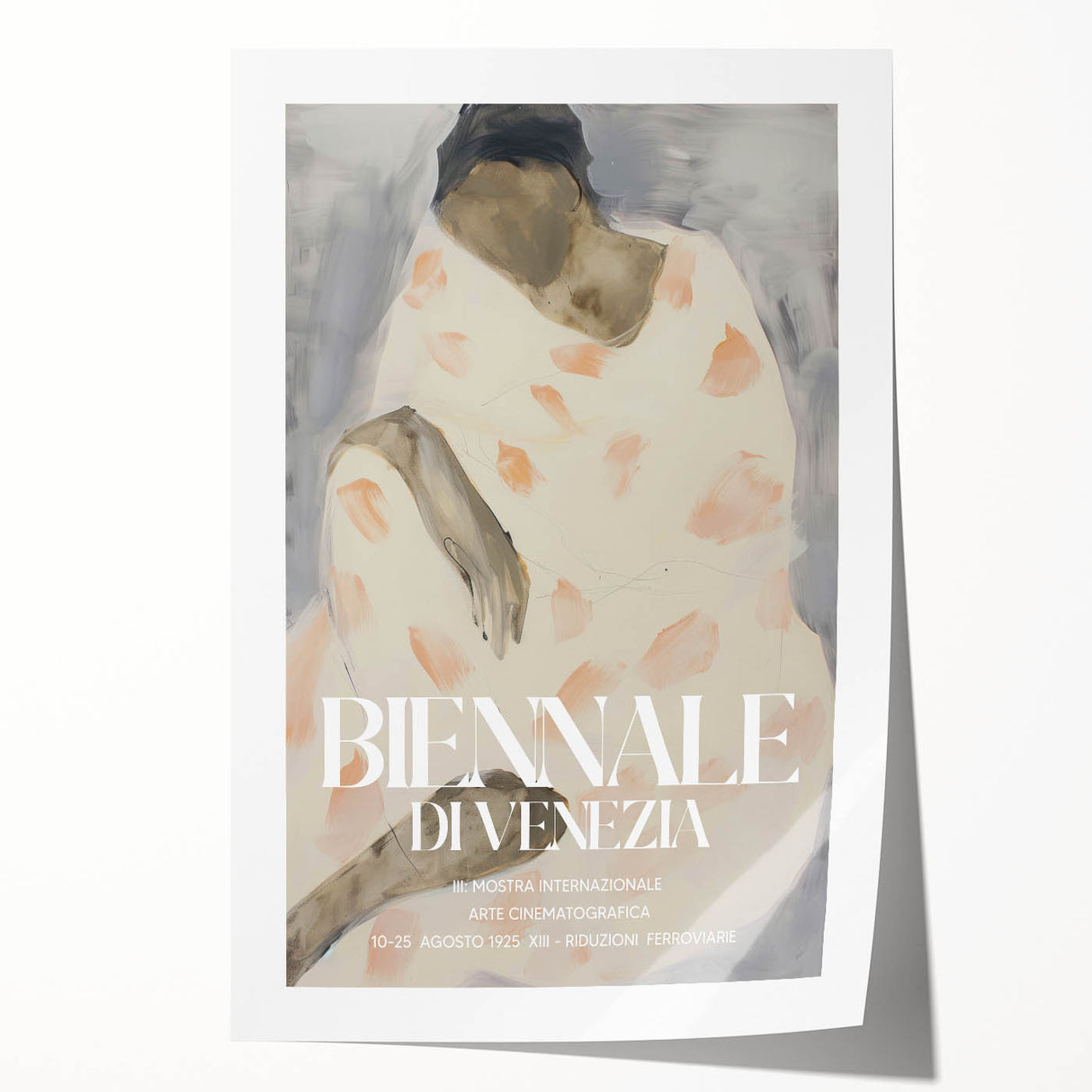 Abstract figurative rolled canvas print showcasing vibrant colors and dynamic shapes, ideal for modern home decor. Packaged securely in a durable cardboard tube for safe delivery.