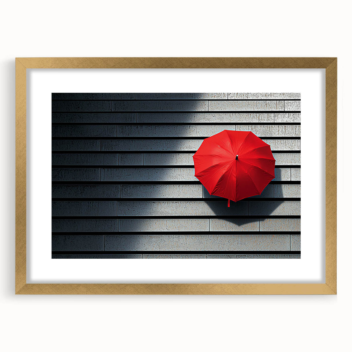 Abstract landscape artwork framed in gold, showcasing vibrant colors and intricate patterns, perfect for modern home decor or gallery displays.