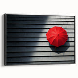 Framed abstract landscape canvas artwork showcasing vibrant colors and dynamic shapes, presented with a sleek black frame for modern decor enhancement.