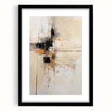 Elegant black-framed minimalist wall art featuring abstract geometric designs, displayed with a white mat. Perfect for modern home decor and enhancing interior aesthetics.