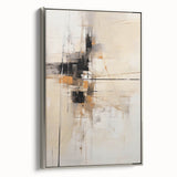 Framed abstract minimalist wall art in silver, showcasing a sleek design with subtle textures and a modern aesthetic, ideal for contemporary home decor.