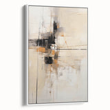 Framed abstract minimalist wall art in a white design, showcasing smooth lines and soft colors, perfect for modern interior decor. Ideal for enhancing living spaces.
