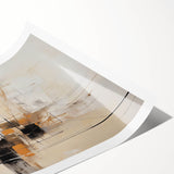 Abstract minimalist wall art print showcasing soft pastel colors and geometric shapes, elegantly rolled and packaged in a protective cardboard tube for safe shipping.