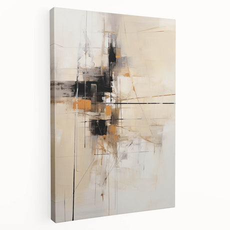 Stretched canvas showcasing an abstract minimalist wall art design in soft pastel colors, highlighting fluid shapes and textures, ideal for modern decor.
