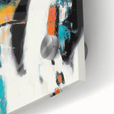 Colorful Abstract Wall Art – Teal, Orange & Black Modern Canvas