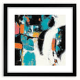 Colorful Abstract Wall Art – Teal, Orange & Black Modern Canvas