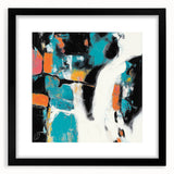 Colorful Abstract Wall Art – Teal, Orange & Black Modern Canvas