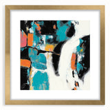 Colorful Abstract Wall Art – Teal, Orange & Black Modern Canvas