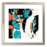 Colorful Abstract Wall Art – Teal, Orange & Black Modern Canvas