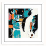 Colorful Abstract Wall Art – Teal, Orange & Black Modern Canvas