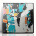 Colorful Abstract Wall Art – Teal, Orange & Black Modern Canvas