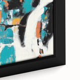 Colorful Abstract Wall Art – Teal, Orange & Black Modern Canvas