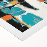 Colorful Abstract Wall Art – Teal, Orange & Black Modern Canvas