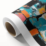 Colorful Abstract Wall Art – Teal, Orange & Black Modern Canvas