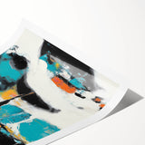 Colorful Abstract Wall Art – Teal, Orange & Black Modern Canvas