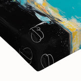 Colorful Abstract Wall Art – Teal, Orange & Black Modern Canvas