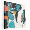 Colorful Abstract Wall Art – Teal, Orange & Black Modern Canvas