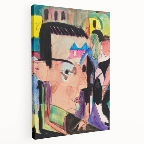 Expressionist Art - Vibrant Self-Portrait in Abstract Style