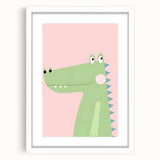 Adorable Crocodile Girls Room Wall Art - Fun & Playful Kids Decor