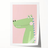 Adorable Crocodile Girls Room Wall Art - Fun & Playful Kids Decor