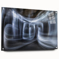 Swirling Light Motion Wall Art – Abstract White Energy Photography
