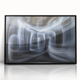 Swirling Light Motion Wall Art – Abstract White Energy Photography