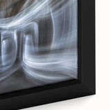 Swirling Light Motion Wall Art – Abstract White Energy Photography