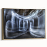 Swirling Light Motion Wall Art – Abstract White Energy Photography