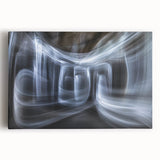 Swirling Light Motion Wall Art – Abstract White Energy Photography