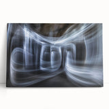 Swirling Light Motion Wall Art – Abstract White Energy Photography