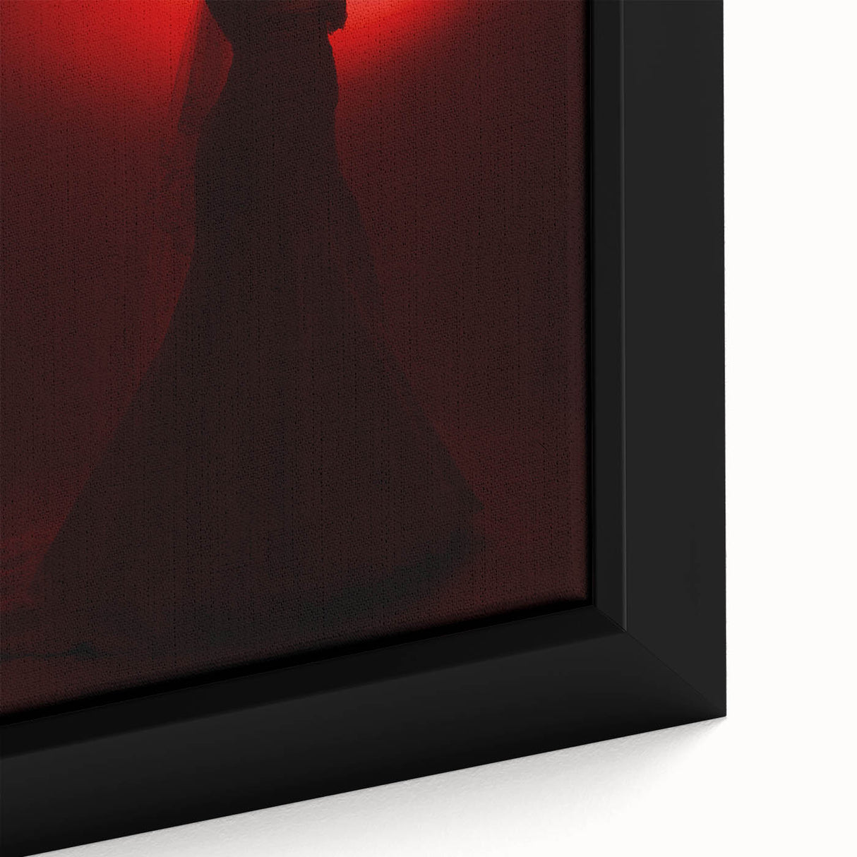 Crimson Glow – Emotive Silhouette Wall Art with Red Elegance