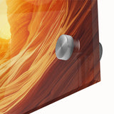 Close-up of a vibrant acrylic landscape artwork depicting colorful caves, showcasing intricate details and textures, ideal for home decor or art enthusiasts.