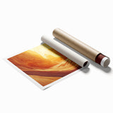 Rolled print showcasing a vibrant abstract landscape design featuring caves and natural elements, elegantly packaged in a protective cardboard tube for easy display and storage. Perfect for nature lovers and art enthusiasts seeking unique home decor.