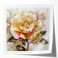 Golden Rose Wall Art – Elegant Floral Canvas for Living Room