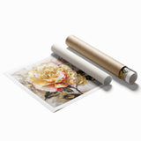 Golden Rose Wall Art – Elegant Floral Canvas for Living Room