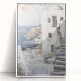 Framed abstract architecture wall art in white acrylic, showcasing geometric shapes and modern design, ideal for contemporary home decor, adding elegance and sophistication to any space.