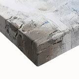 Close-up of abstract architecture wall art on stretched canvas, showcasing intricate geometric patterns in soothing earth tones, perfect for modern decor.