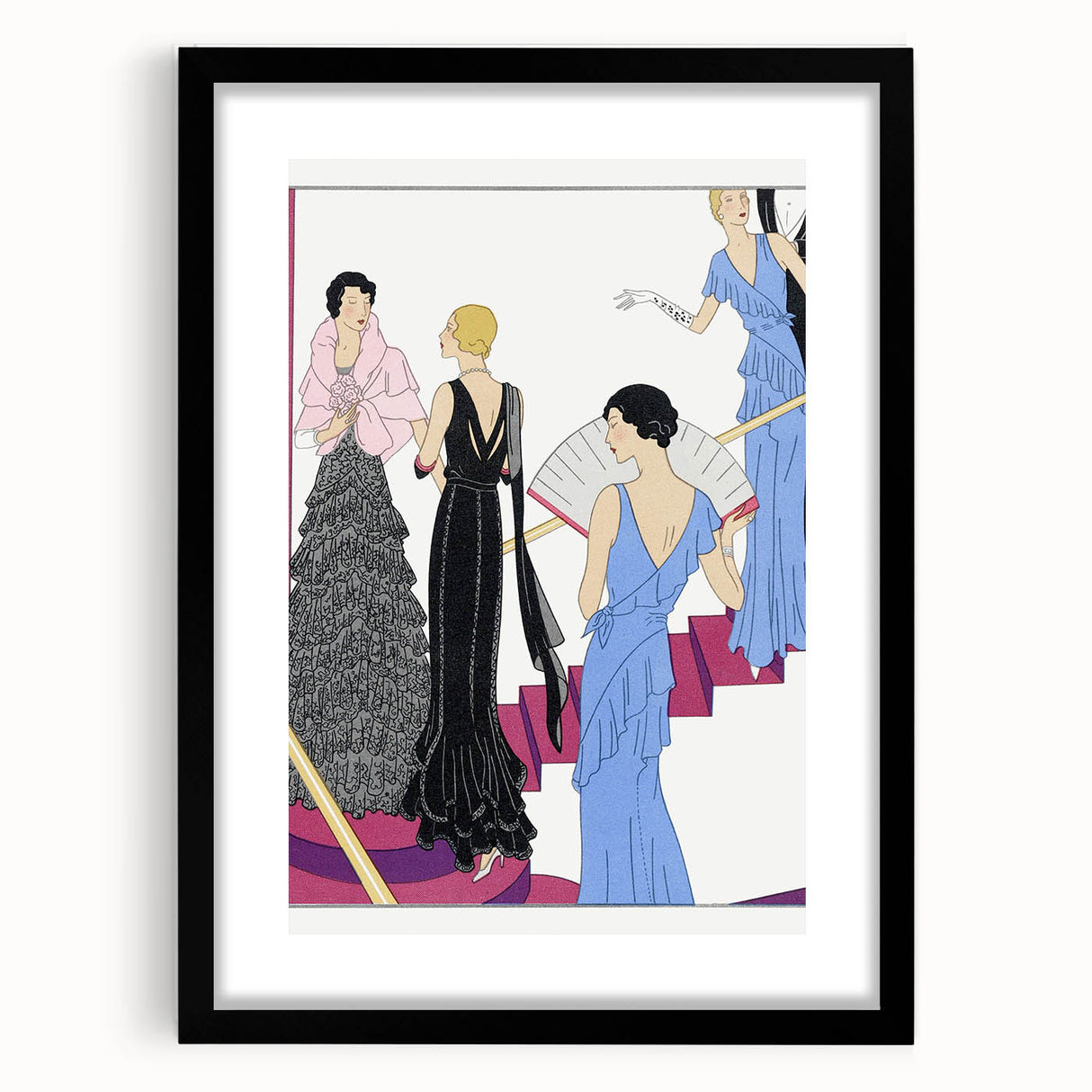 Elegant Art Deco Wall Art – 1920s Evening Gowns in Glamorous Setting