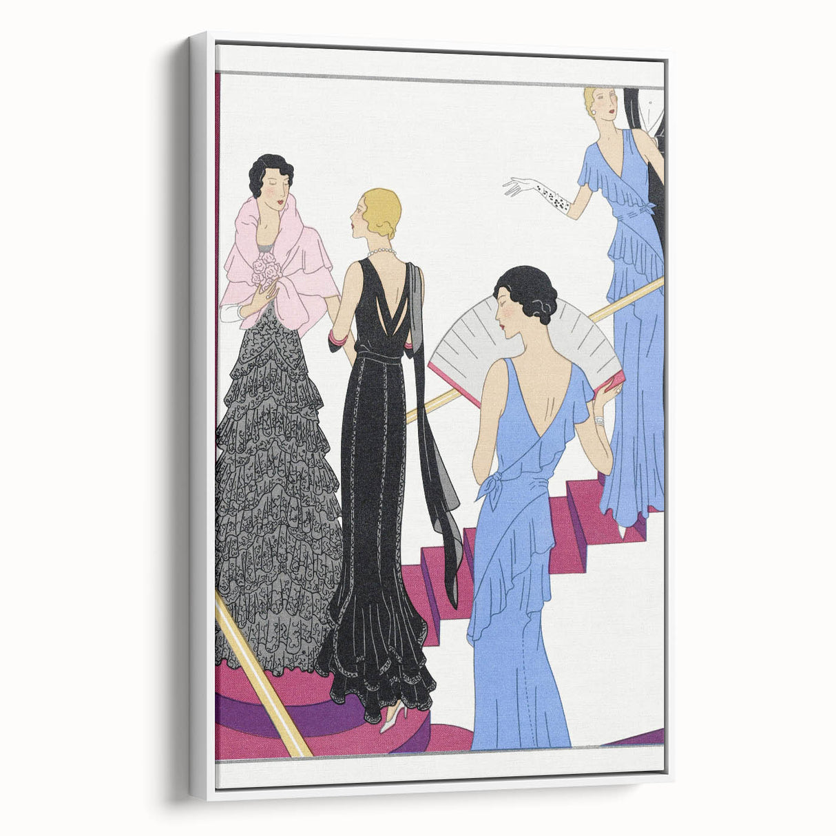 Elegant Art Deco Wall Art – 1920s Evening Gowns in Glamorous Setting
