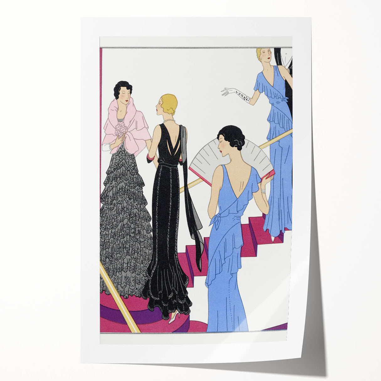 Elegant Art Deco Wall Art – 1920s Evening Gowns in Glamorous Setting