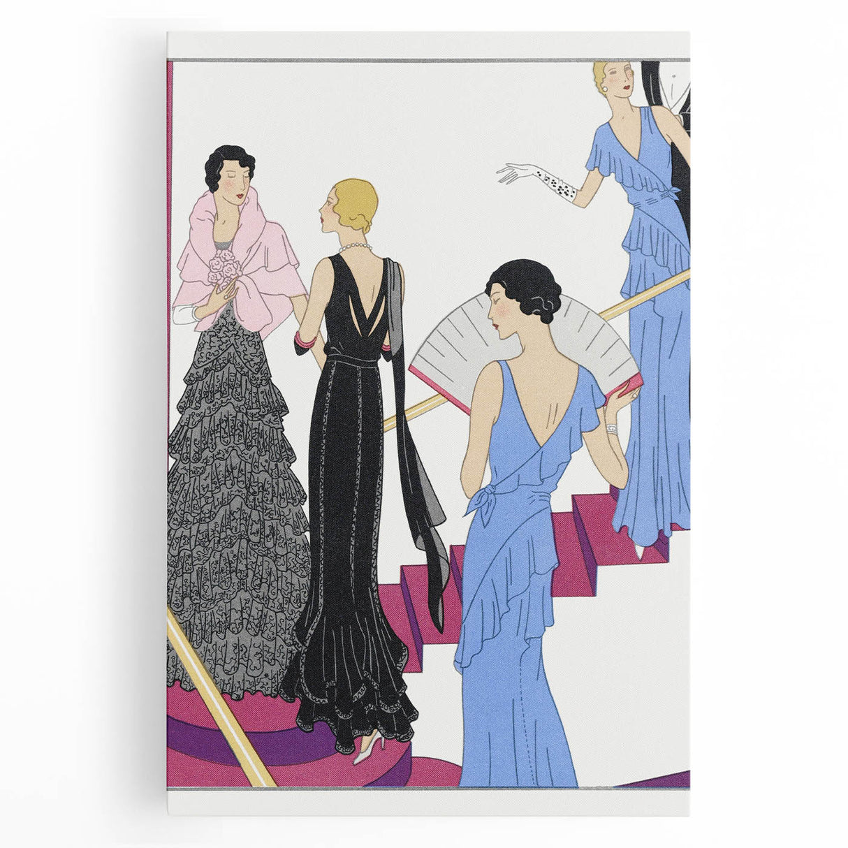 Elegant Art Deco Wall Art – 1920s Evening Gowns in Glamorous Setting